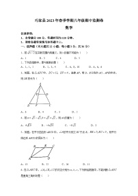 云南省昭通市巧家县2022-2023学年八年级下学期期中监测数学试卷(含答案)