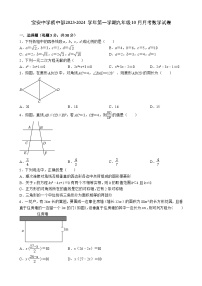 广东省深圳市宝安中学初中部2023—2024学年上学期九年级10月月考数学试卷