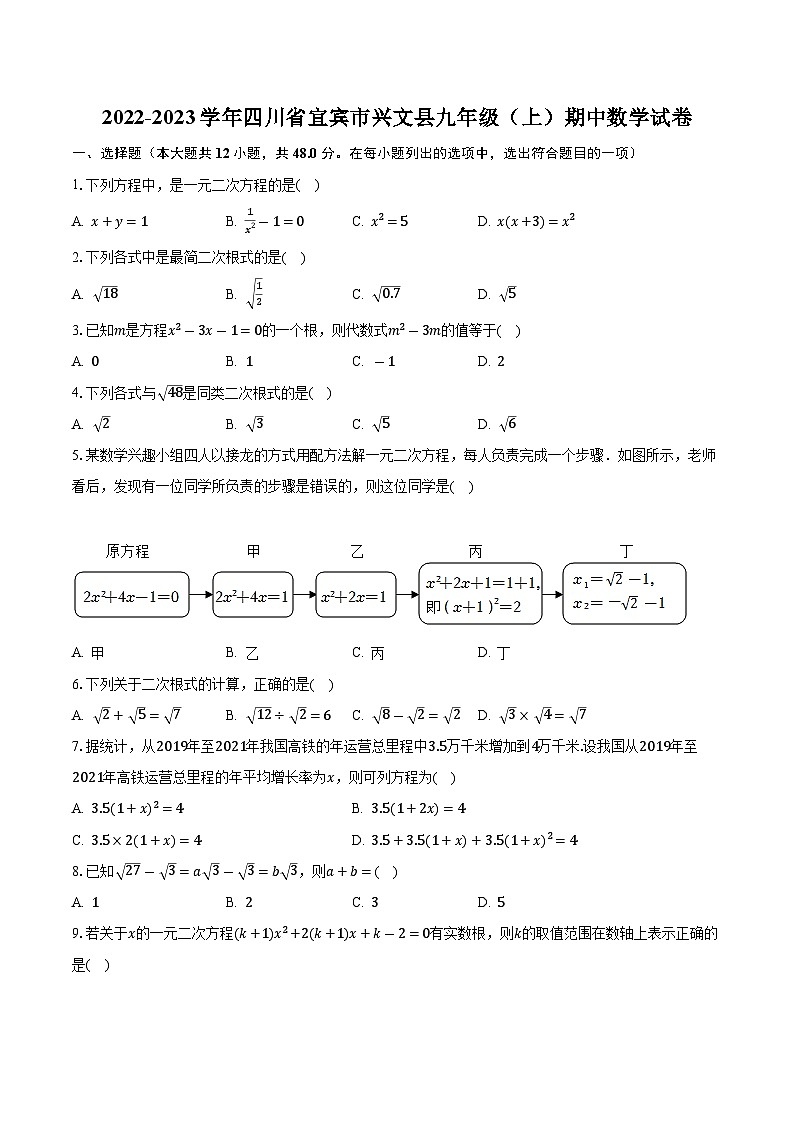 四川省宜宾市兴文县2022—2023学年上学期九年级期中数学试卷第1页