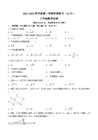 广东省茂名市高州市第一中学2023-2024学年八年级上学期月考数学试题