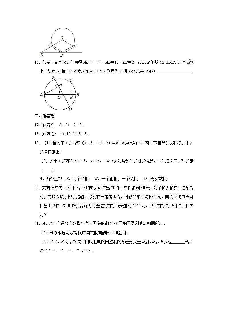 江苏省南京市秦淮区郑和外国语学校2023-2024学年九年级上学期10月月考数学试卷（月考）第3页