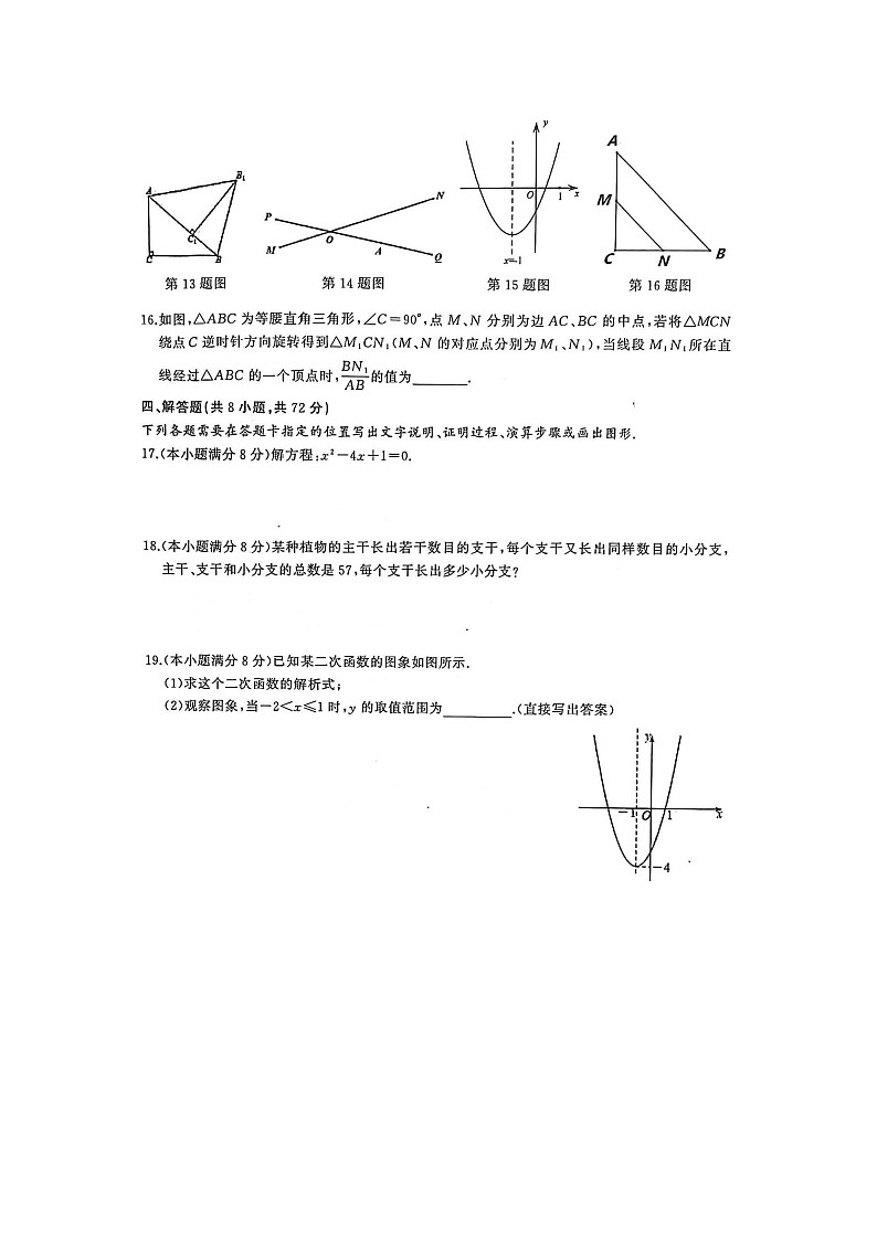 湖北省武汉市江岸区、东西湖区2022-2023学年九年级上学期期中考试数学试卷（含答案解析）03