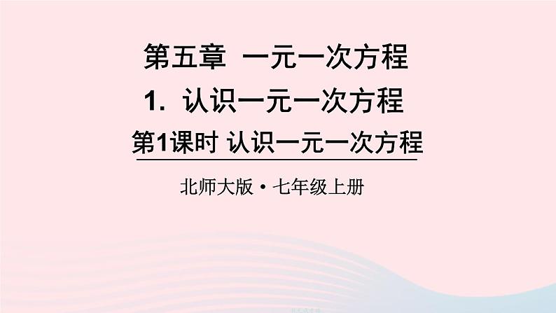 第五章一元一次方程1认识一元一次方程第1课时认识一元一次方程课件（北师大版七上）01