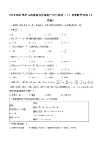 2023-2024学年山西省临汾市洪洞二中九年级（上）月考数学试卷（9月份）（含解析）