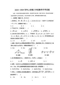 河南省郑州市惠济区郑州惠济外国语中学2023--2024学年上学期八年级数学10月月考试题