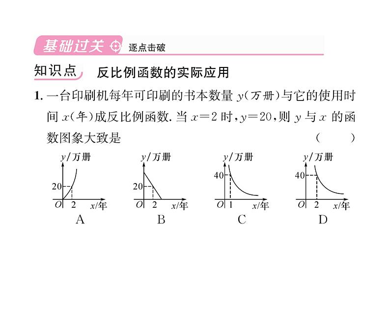 人教版九年级数学下册第26章第1课时  利用反比例函数解决实际生活中的问题课时训练课件PPT第4页