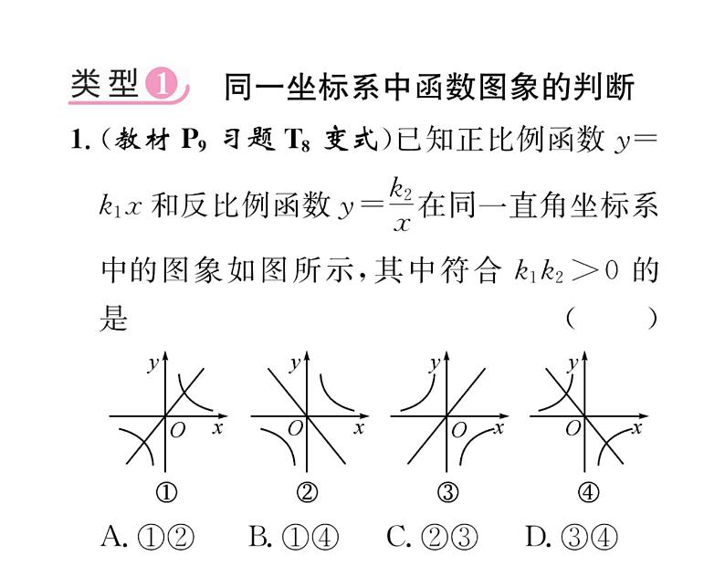 人教版九年级数学下册第26章小专题1  反比例函数与一次函数的综合课时训练课件PPT第2页