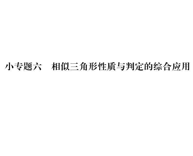 人教版九年级数学下册第27章小专题6  相似三角形性质与判定的综合应用课时训练课件PPT01