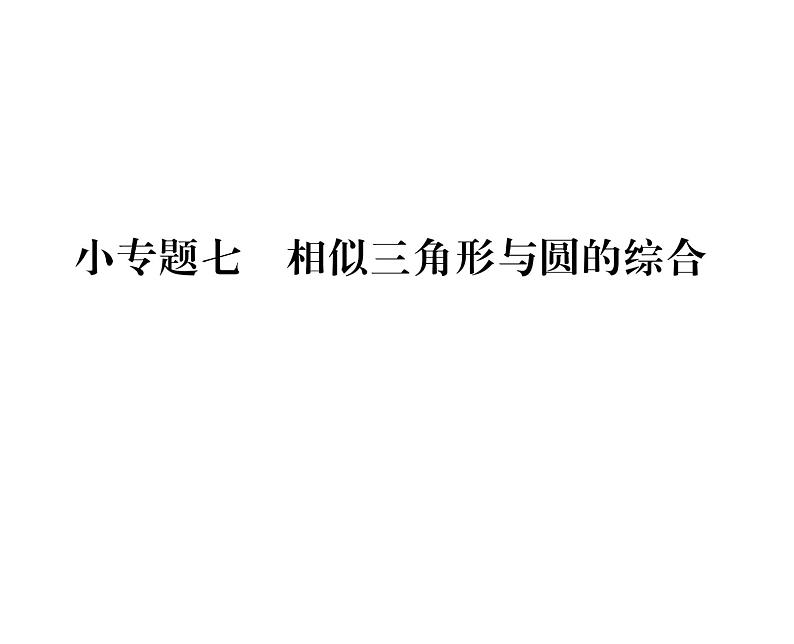 人教版九年级数学下册第27章小专题7  相似三角形与圆的综合课时训练课件PPT01