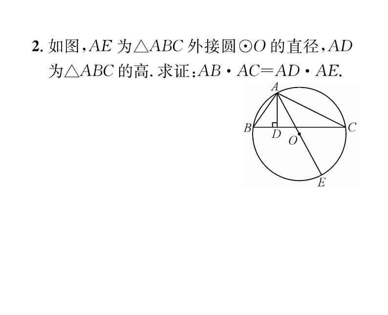 人教版九年级数学下册第27章小专题7  相似三角形与圆的综合课时训练课件PPT03