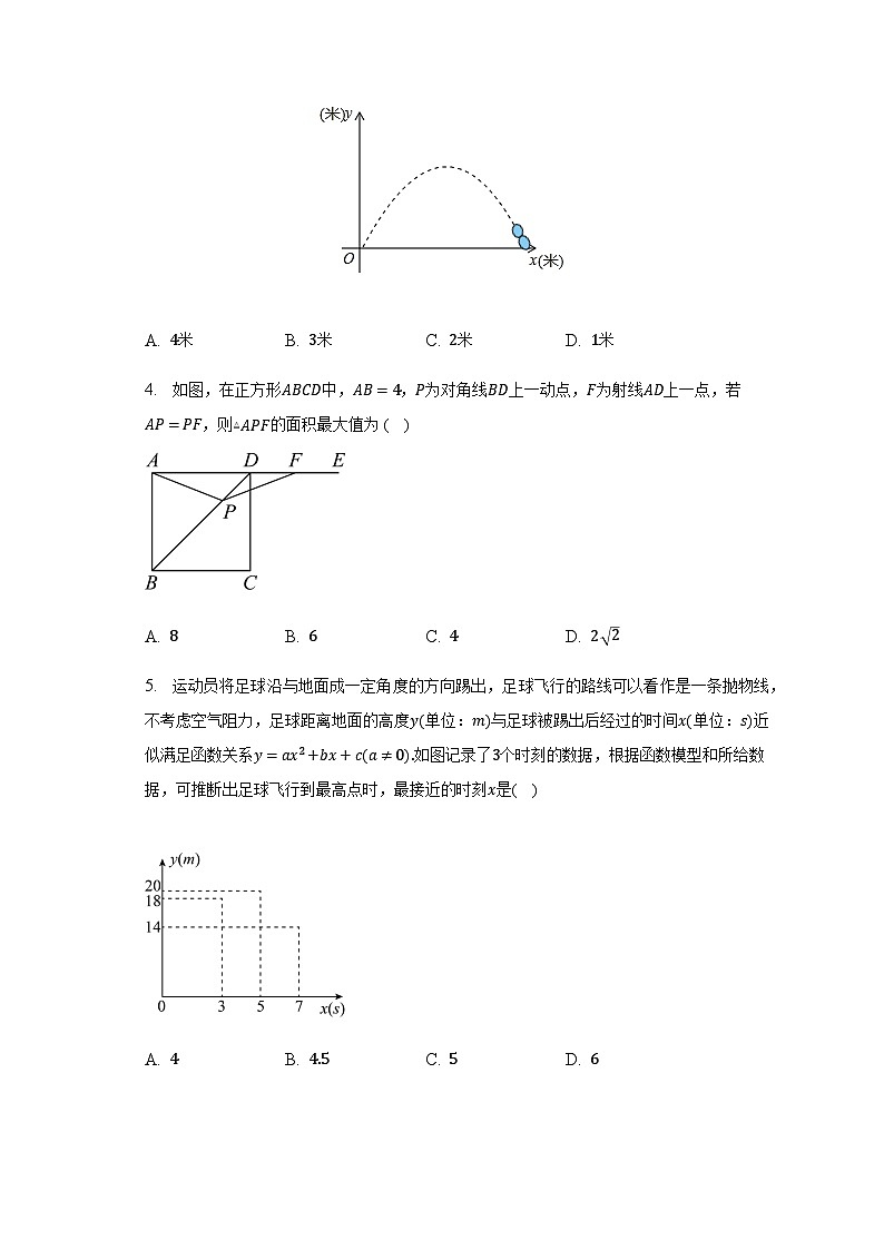 22.3实际问题与二次函数同步测试卷（无答案） 人教版九年级数学上册第2页