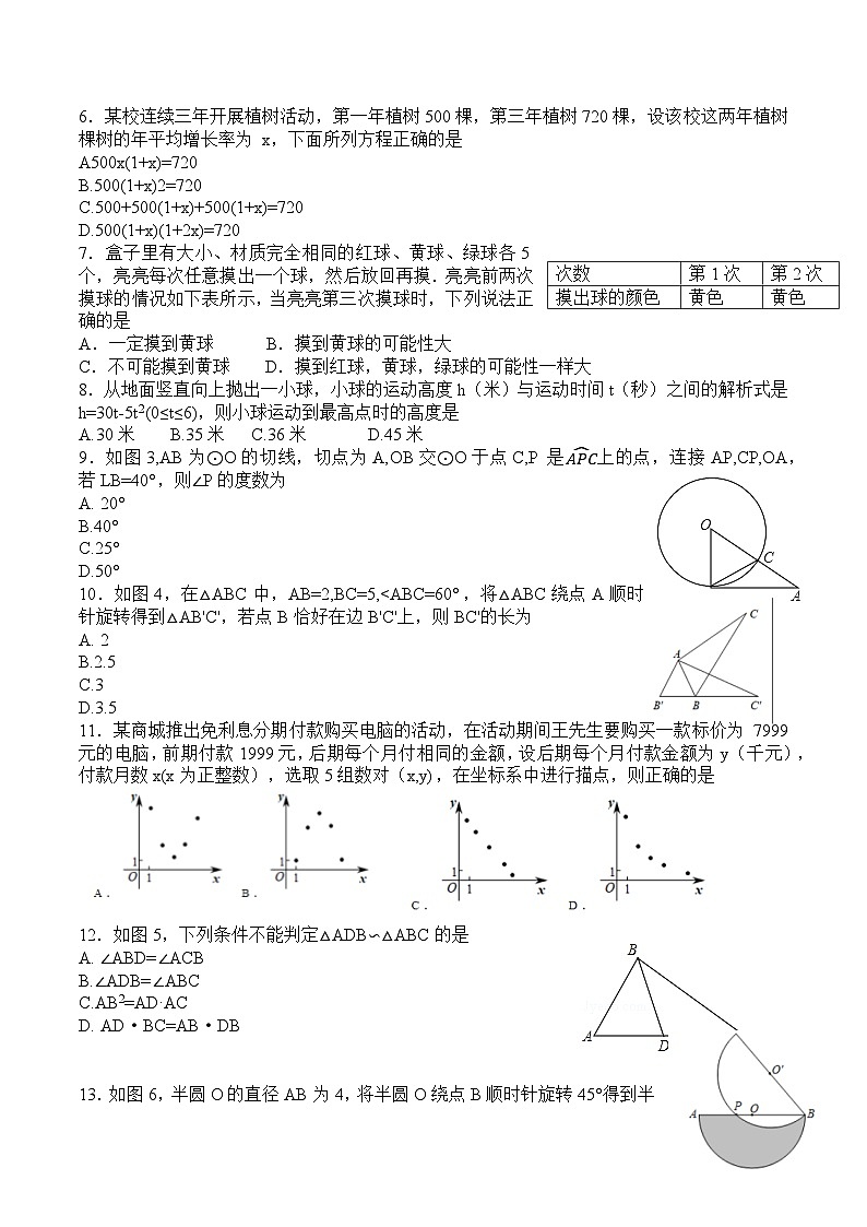 河北蔚县2022~2023学年 九年级第一学期教学质量评价数学（人教版）第2页