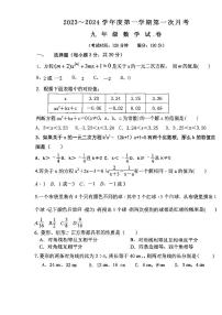 辽宁省朝阳市建平县第二中学2023-2024学年九年级上学期10月月考数学试题