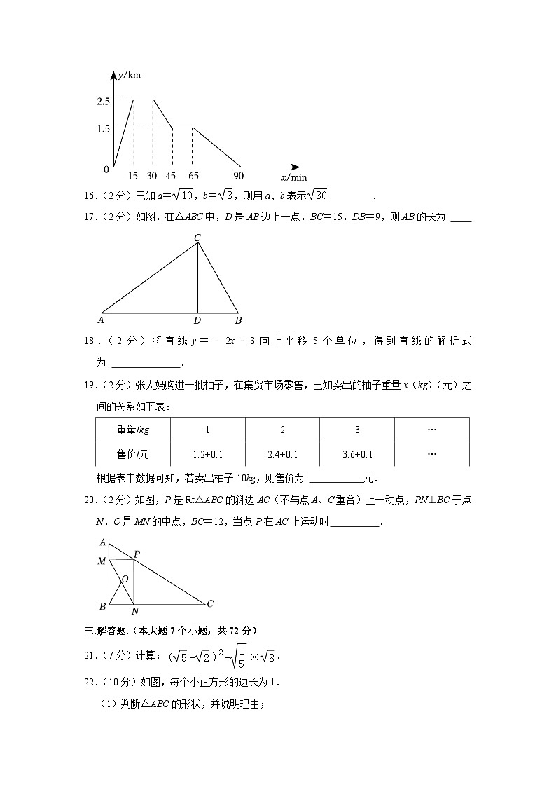 青海省海东市2022-2023学年八年级下学期第二次月考数学试卷(含解析)第3页