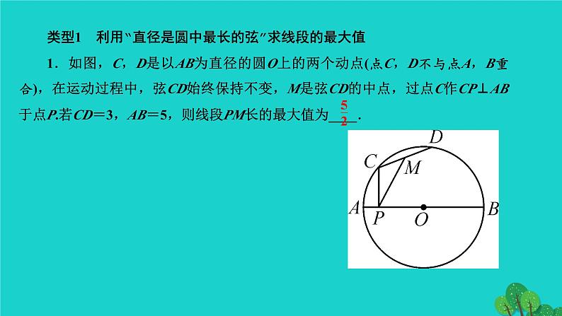 第24章 圆-专题训练：巧用圆的性质求线段(和)的最值 人教版数学九年级上册作业课件02