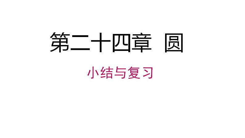 第24章《圆》小结与复习 人教版数学九年级上册课件第1页