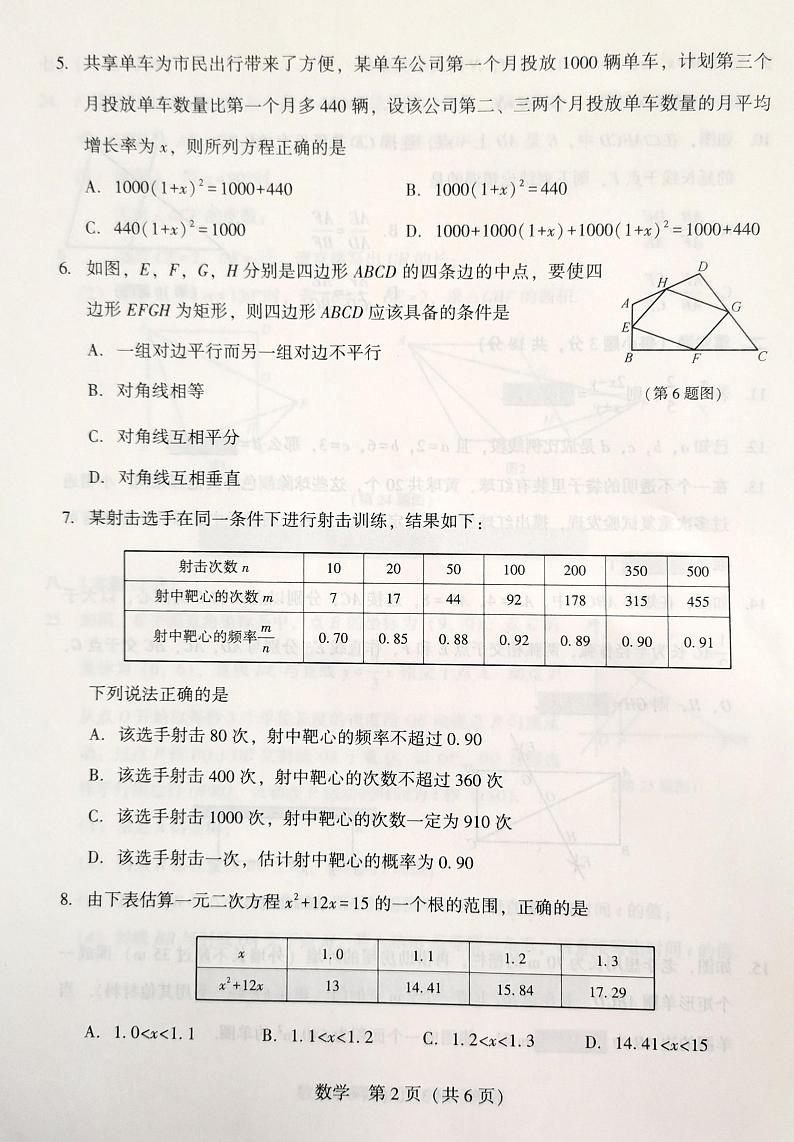 辽宁省沈阳市2023-2024学年九年级上学期10月月考数学试题02