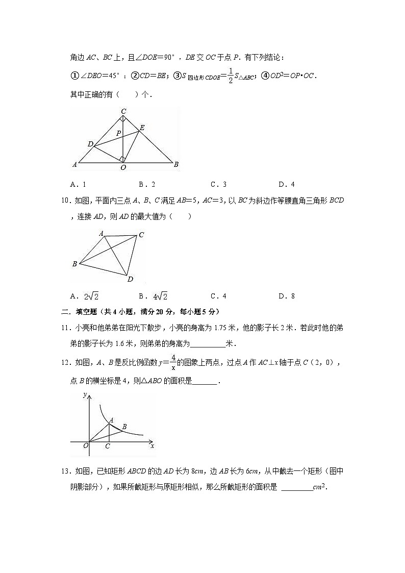 2022-2023学年九年级上学期沪科版数学期中复习试卷第2页