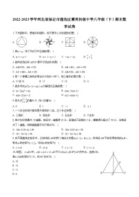 2022-2023学年河北省保定市莲池区冀英初级中学八年级（下）期末数学试卷（含答案解析）