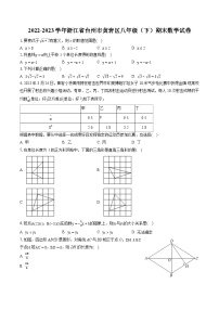 2022-2023学年浙江省台州市黄岩区八年级（下）期末数学试卷（含答案解析）