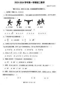 江苏省 苏州市 姑苏区苏州立达中学2023-2024学年上学期八年级数学10月月考试卷