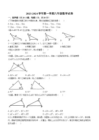 广东省珠海市香洲区珠海市第九中学2023-2024学年八年级上学期月考数学试题