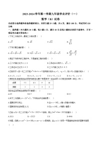 广东省广州市华南师范大学附属中学普通班2023-2024学年九年级上学期月考数学试题(无答案)