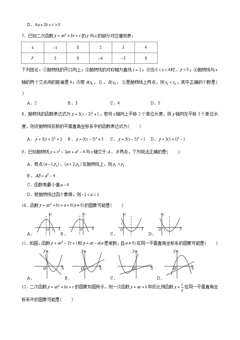 中考数学二次函数综合专项练习第3页