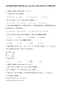 江苏省南京市南京外国语学校2023—2024学年九年级上学期10月月考数学试卷