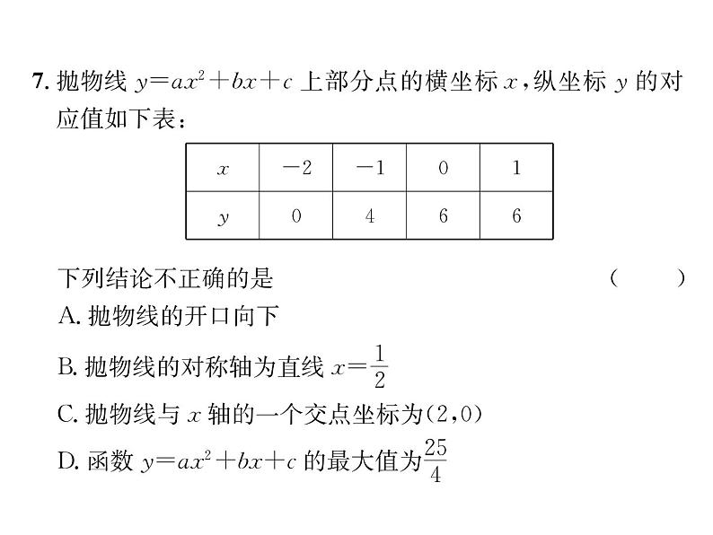 人教版九年级数学上册期中综合评价课时训练课件PPT05