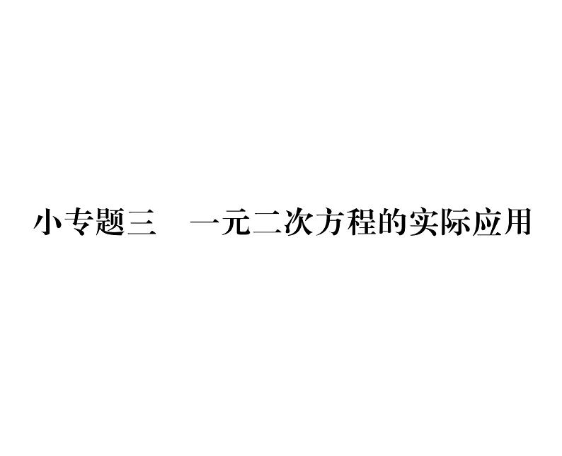 人教版九年级数学上册第21章小专题3  一元二次方程的实际应用课时训练课件PPT第1页