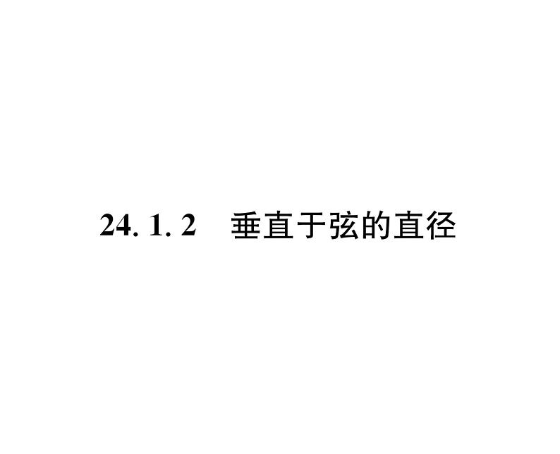 人教版九年级数学上册第24章24.1.2  垂直于弦的直径课时训练课件PPT01