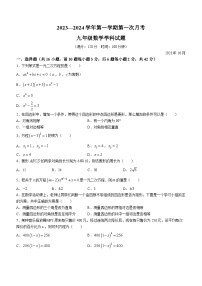 河北省保定市第三中学分校2023-2024学年九年级上学期月考数学试题(无答案)