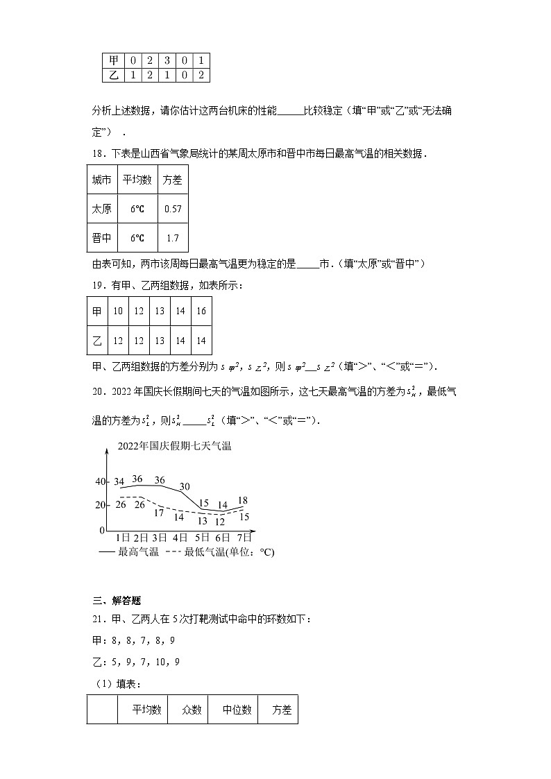 3.4方差随堂练习-苏科版数学九年级上册03