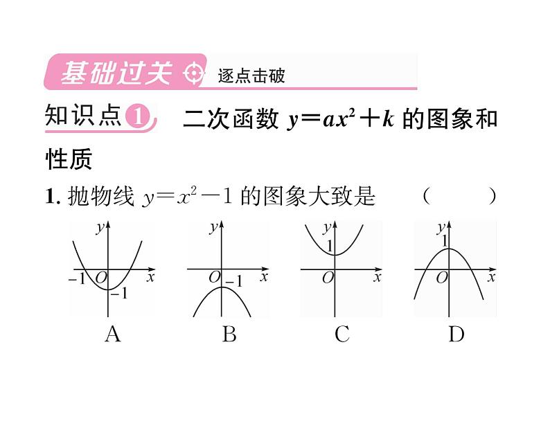 人教版九年级数学上册第22章22.1.3第1课时  二次函数y=ax²+k的图象和性质课时训练课件PPT第2页