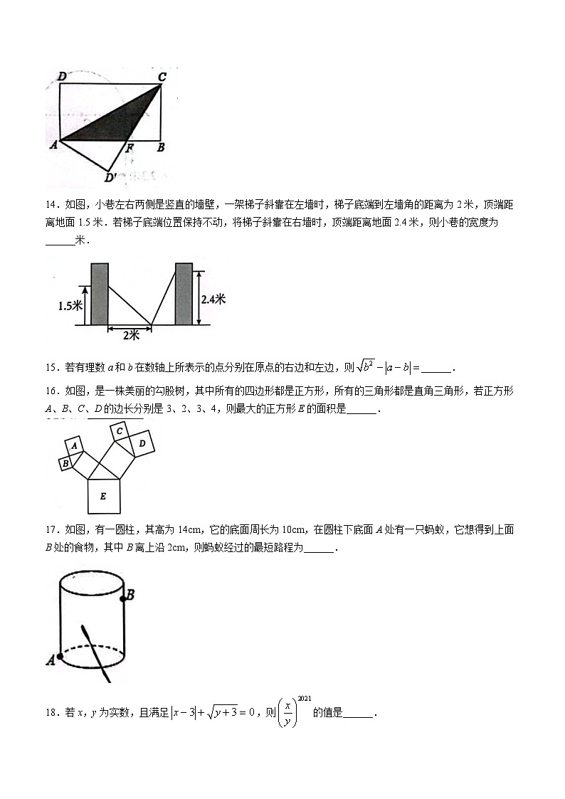 山东省菏泽经济技术开发区多校联考2023-2024学年八年级上学期10月月考数学试题第3页