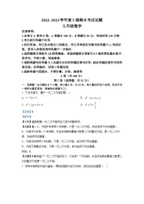 四川省成都市武侯区2022-2023学年九年级上学期期末数学试题(解析版)