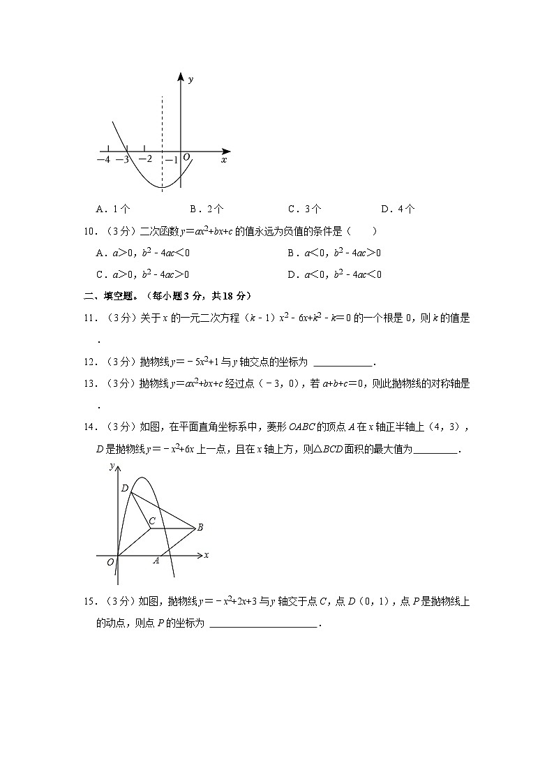 2023-2024学年广东省惠州一中九年级上学期月考数学试卷（含解析）02