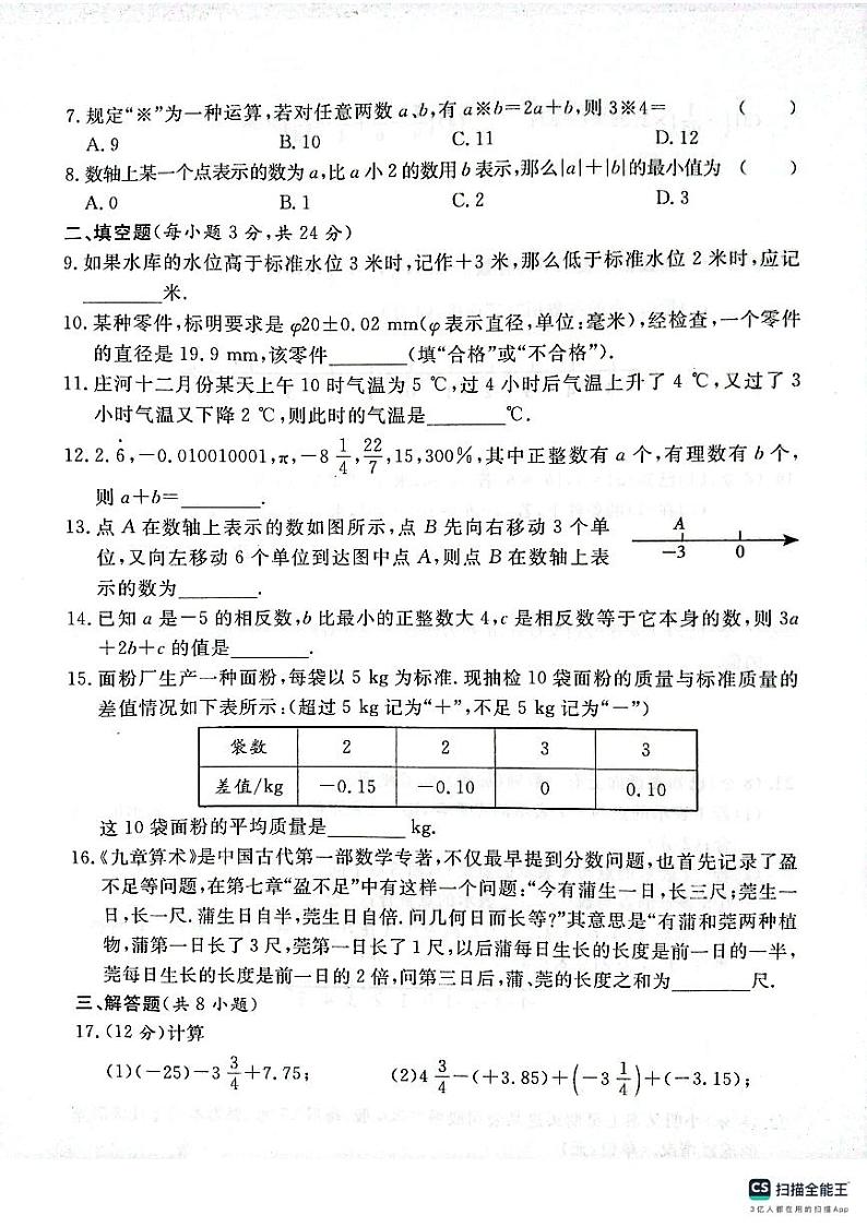 七年级数学第2页