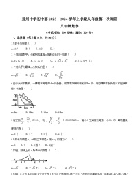 河南省郑州市郑州中学2023-2024学年八年级上学期第一次月考数学试题(无答案)