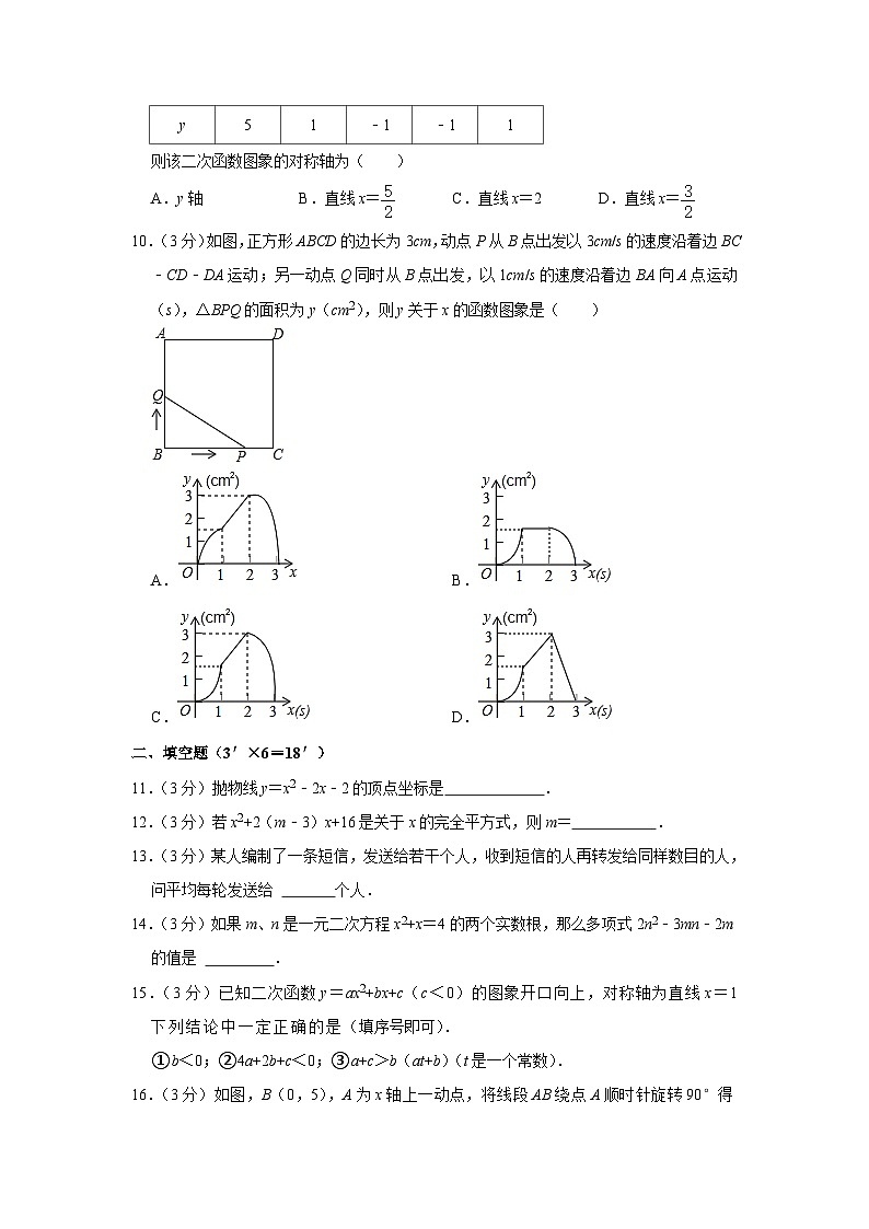 湖北省武汉市汉阳区二桥中学2023-2024学年九年级上学期9月月考数学试卷第2页