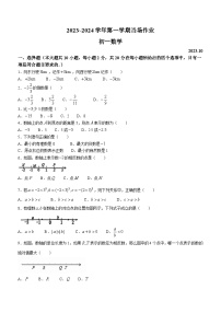 江苏省苏州市姑苏区胥江实验中学校2023-2024学年七年级上学期10月月考数学试题(无答案)