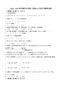 江苏省苏州市姑苏区振华中学校2023-2024学年七年级上学期10月月考数学试题(无答案)