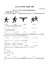 江苏省苏州市姑苏区立达中学校2023-2024学年八年级上学期10月月考数学试题(无答案)