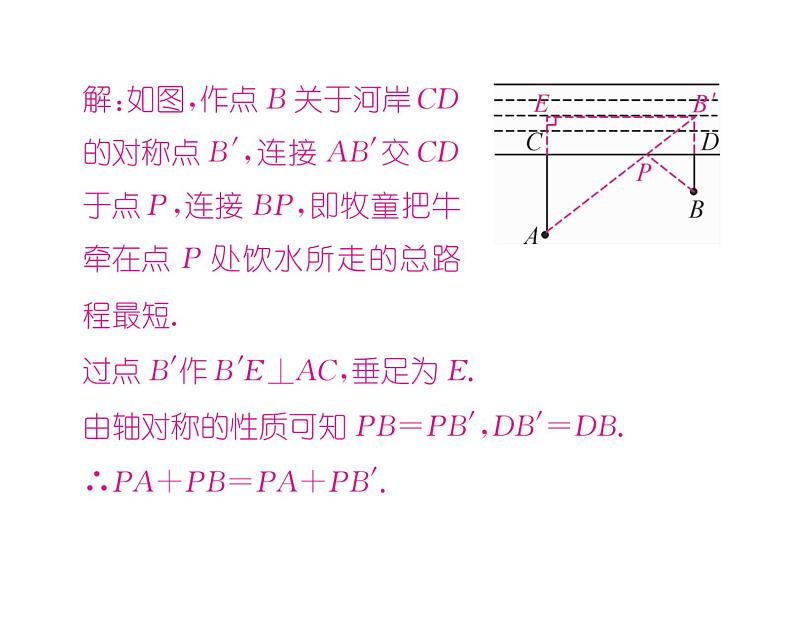 北师大版八年级数学上册第1章勾股定理小专题2  利用勾股定理解决最短路径问题课时训练课件PPT第4页