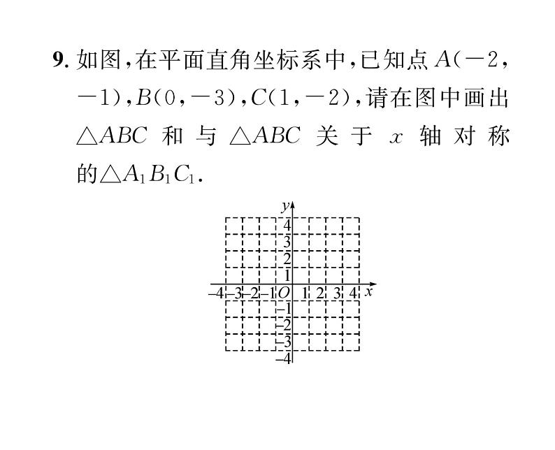 北师大版八年级数学上册第3章位置与坐标3  轴对称与坐标变化课时训练课件PPT08