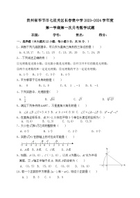 贵州省毕节市七星关区长春堡中学2023-2024学年八年级上学期第一次月考数学试卷