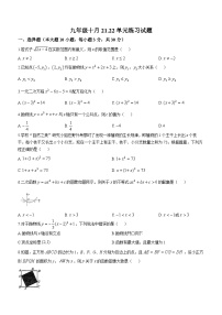 广东省中山市教学共进联盟2023-2024学年九年级上学期月考数学试题