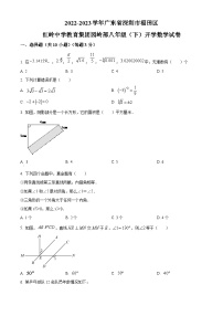 精品解析：广东省深圳市福田区红岭中学教育集团园岭部2022-2023学年八年级下学期开学数学试题