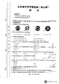 陕西省西安市蓝田县2023-2024学年九年级上学期9月收心考数学试题